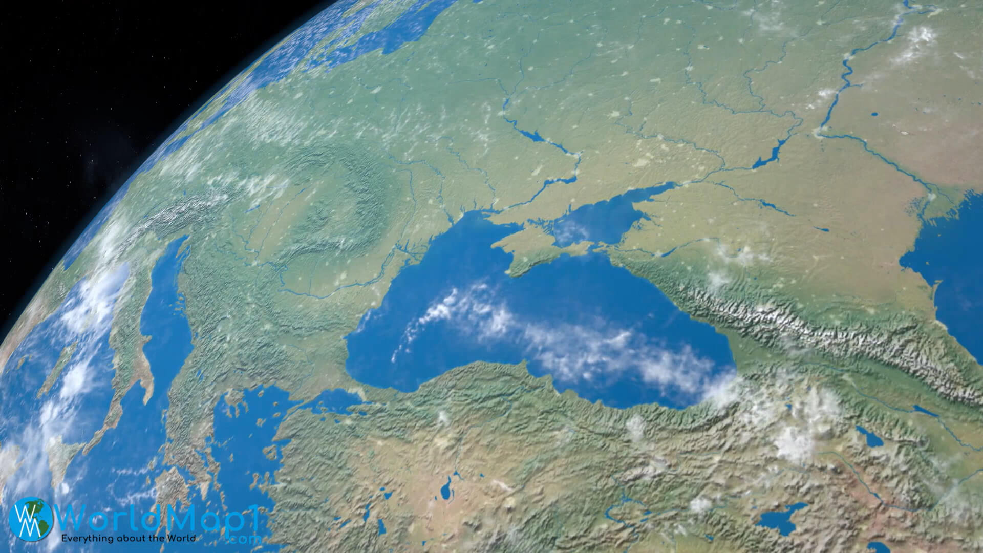 Ukraine Satellite View Map